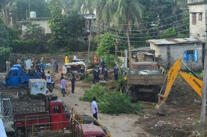 Houses were bulldozed in Agartala City in the name of City development