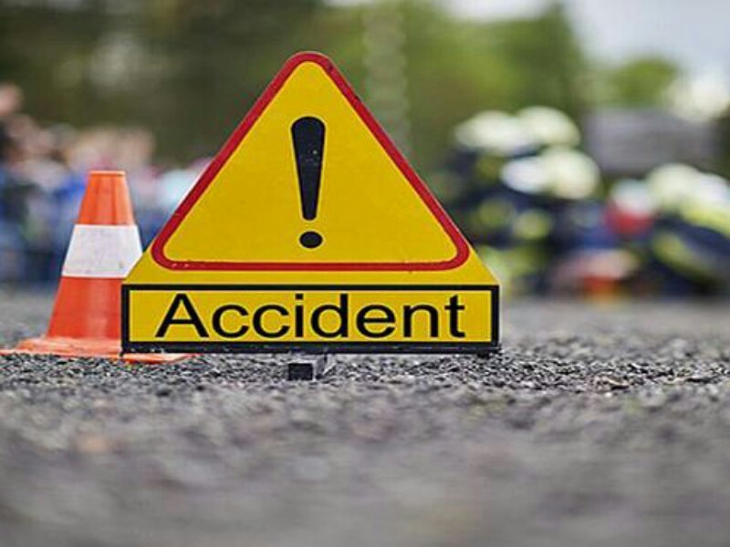 In a horrifying road accident one person spot dead, three injured